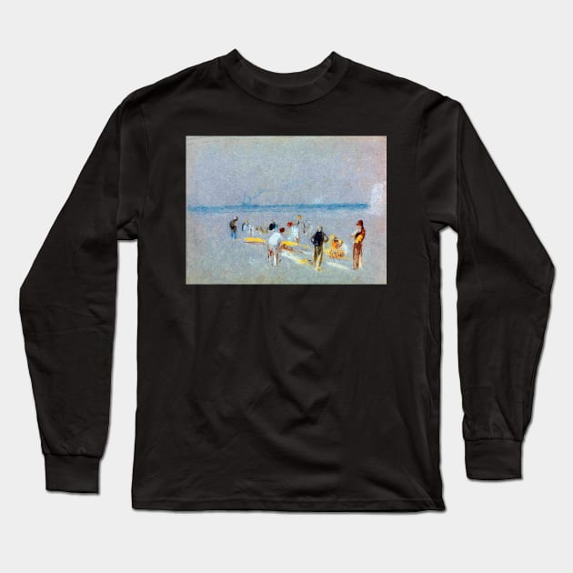 High resolution William Turner Cricket on Goodwin Sands Long Sleeve T-Shirt by tiokvadrat
